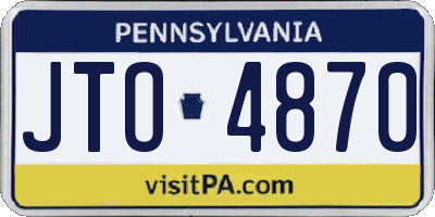 PA license plate JTO4870