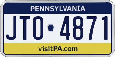 PA license plate JTO4871