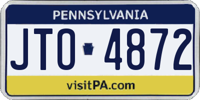 PA license plate JTO4872