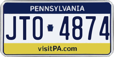 PA license plate JTO4874