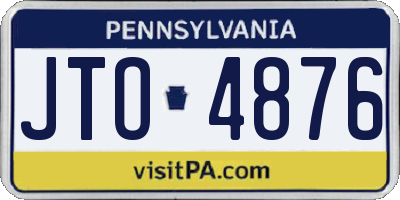 PA license plate JTO4876