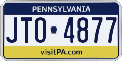 PA license plate JTO4877
