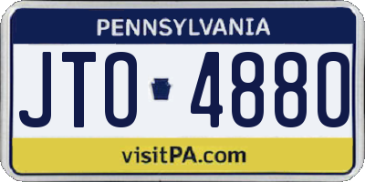 PA license plate JTO4880