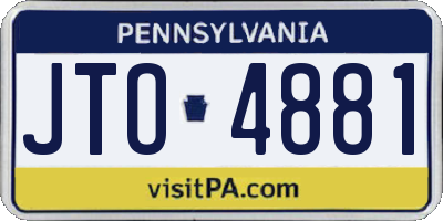 PA license plate JTO4881
