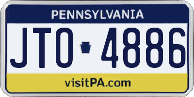 PA license plate JTO4886