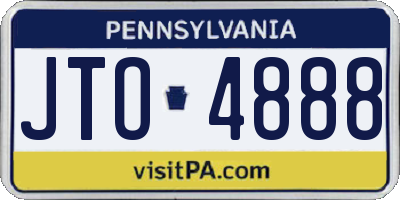 PA license plate JTO4888