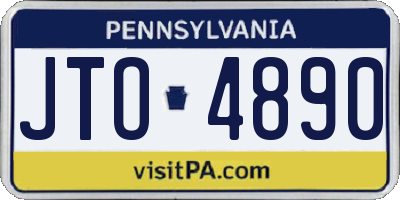 PA license plate JTO4890