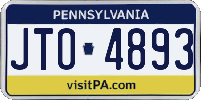 PA license plate JTO4893