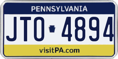 PA license plate JTO4894