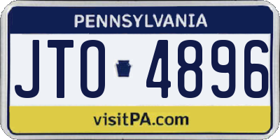 PA license plate JTO4896