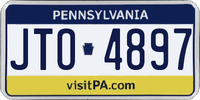 PA license plate JTO4897