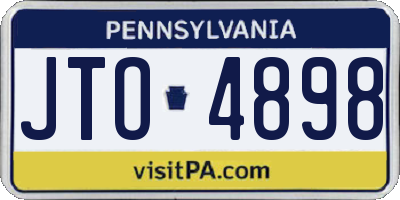 PA license plate JTO4898