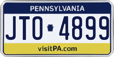 PA license plate JTO4899