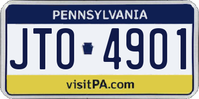 PA license plate JTO4901