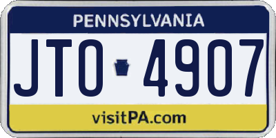PA license plate JTO4907