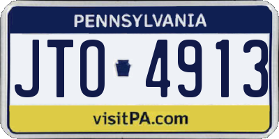 PA license plate JTO4913