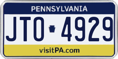 PA license plate JTO4929