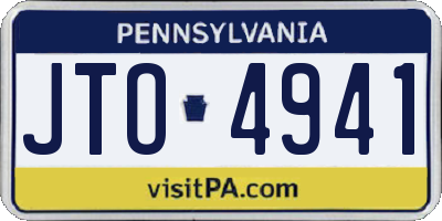 PA license plate JTO4941