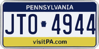 PA license plate JTO4944