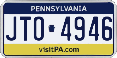 PA license plate JTO4946