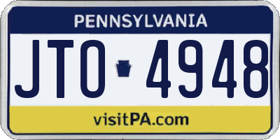 PA license plate JTO4948