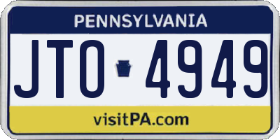 PA license plate JTO4949