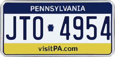 PA license plate JTO4954
