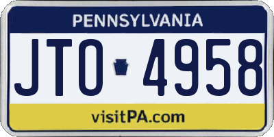 PA license plate JTO4958