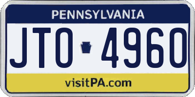 PA license plate JTO4960