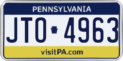 PA license plate JTO4963