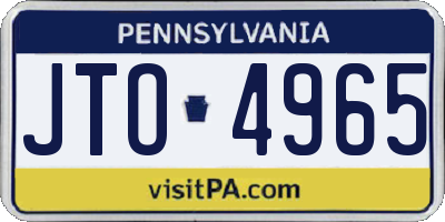 PA license plate JTO4965