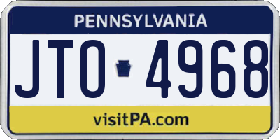 PA license plate JTO4968