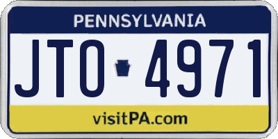 PA license plate JTO4971