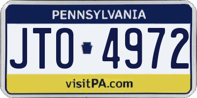 PA license plate JTO4972