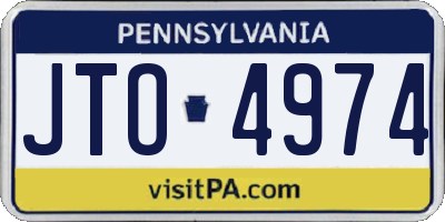 PA license plate JTO4974