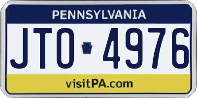 PA license plate JTO4976