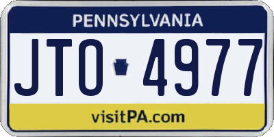 PA license plate JTO4977