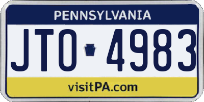 PA license plate JTO4983