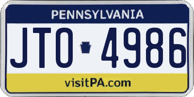 PA license plate JTO4986