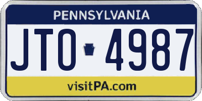 PA license plate JTO4987
