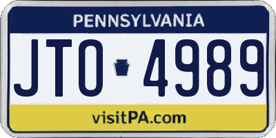 PA license plate JTO4989
