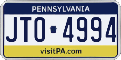 PA license plate JTO4994