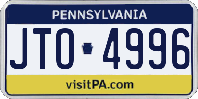 PA license plate JTO4996