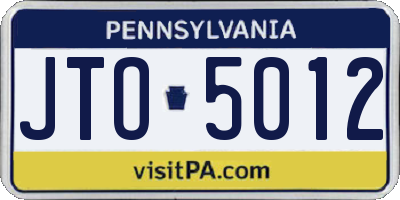PA license plate JTO5012