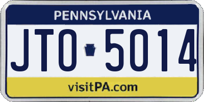 PA license plate JTO5014
