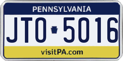 PA license plate JTO5016