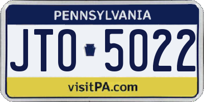 PA license plate JTO5022