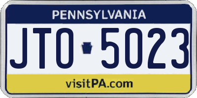 PA license plate JTO5023