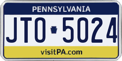 PA license plate JTO5024