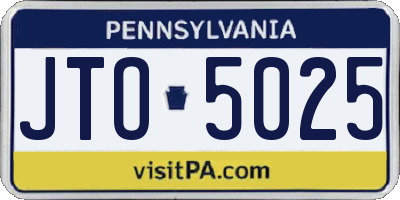 PA license plate JTO5025